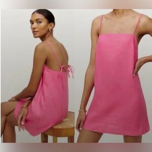 Reformation Pink Mini Slip Dress